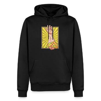 Salt Bae Pizza Meme Geschenk Tshirt - Männer Premium Bio Hoodie - Schwarz - Vorne - Nico (187cm)