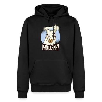 Lama Problem Lustig No Probllama Geschenk Geek Süß - Männer Premium Bio Hoodie - Schwarz - Vorne - Nico (187cm)