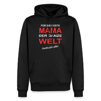 Für Die Beste Mama Der Ganze Welt. Danke für alles - Männer Premium Bio Hoodie - Schwarz - Vorne - Nico (187cm)