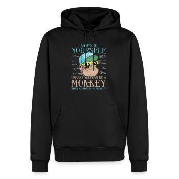Always Be Yourself - Sweat à capuche Premium bio Homme - noir - Devant - Nico (187cm)