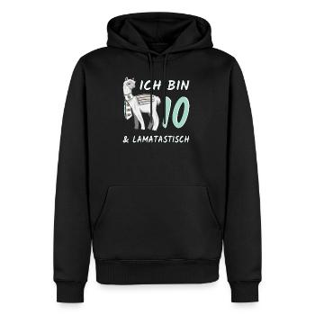 10 Jahre Lama Lamatastisch 10. Geburtstag Geschenk - Männer Premium Bio Hoodie - Schwarz - Vorne - Nico (187cm)