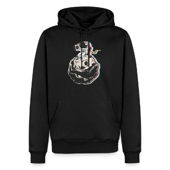 Astronaute lunaire - Sweat à capuche Premium bio Homme - noir - Devant - Nico (187cm)