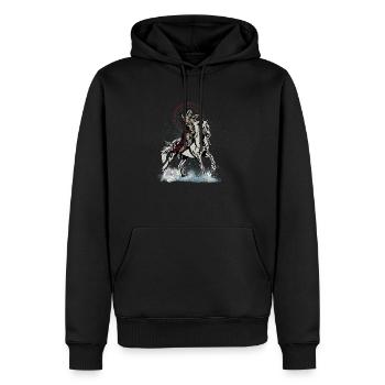 Ritter Pfeil und Bogen Mittelalter Kämpfer - Männer Premium Bio Hoodie - Schwarz - Vorne - Nico (187cm)