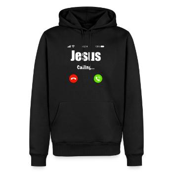 Jésus-Christ - Sweat à capuche Premium bio Homme - noir - Devant - Nico (187cm)
