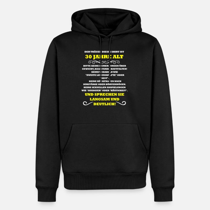 30 ans - Sweat à capuche Premium bio Homme - noir