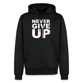 Never Give Up Liverpool - Football, Ballsport, Ball - Sweat à capuche Premium bio Homme - noir - Devant - Nico (187cm)