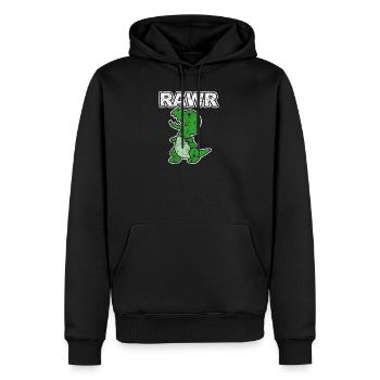 RAWR le petit dino à effet grunge - Sweat à capuche Premium bio Homme - noir - Devant - Nico (187cm)