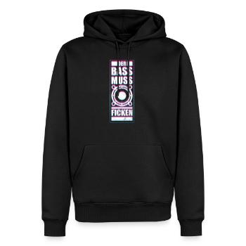 Techno ACID Psytrance Der Bass Fickt - Männer Premium Bio Hoodie - Schwarz - Vorne - Nico (187cm)