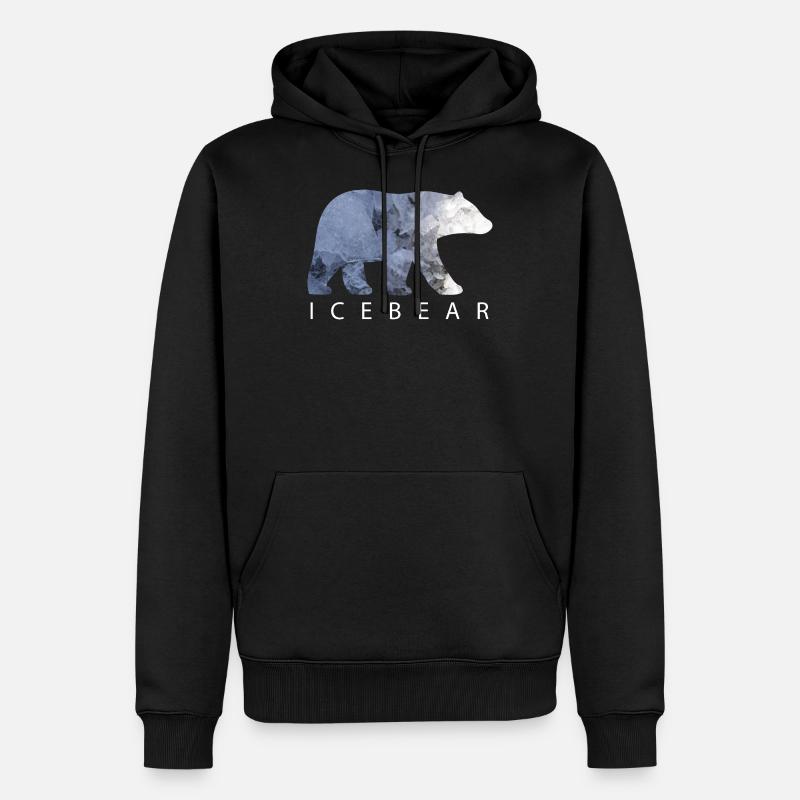 Eisbär - Männer Premium Bio Hoodie - Schwarz