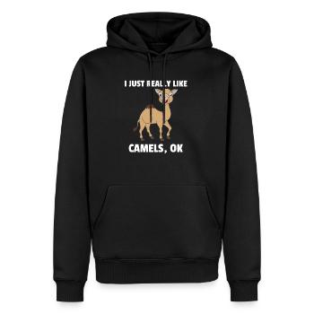 Chameau chameaux amour cadeau amoureux des animaux - Sweat à capuche Premium bio Homme - noir - Devant - Nico (187cm)