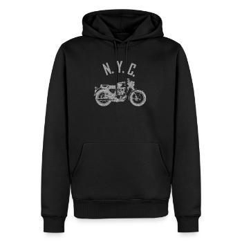motorcycle - motorrad - motorbike - dirtbike - Shi - Männer Premium Bio Hoodie - Schwarz - Vorne - Nico (187cm)