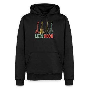 Guitares Rock Rock n Roll Band Concert Retro - Sweat à capuche Premium bio Homme - noir - Devant - Nico (187cm)