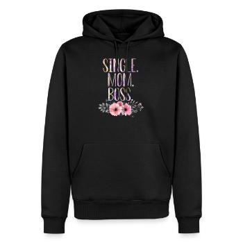 Single mother proud mom gift - Men’s Premium Organic Hoodie - black - Front - Nico (187cm)