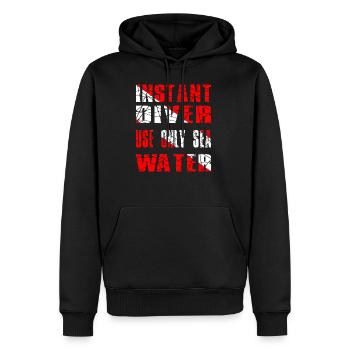DIVER DE L’INSTANT - Sweat à capuche Premium bio Homme - noir - Devant - Nico (187cm)