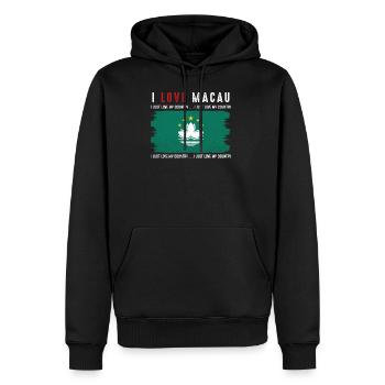 Macau - Sweat à capuche Premium bio Homme - noir - Devant - Nico (187cm)