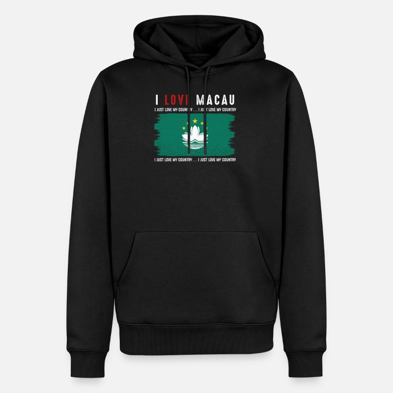 Macau - Sweat à capuche Premium bio Homme - noir
