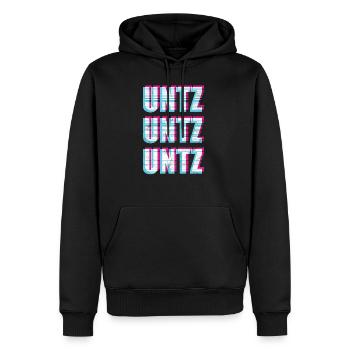 Underground Techno Rave UNTZ UNTZ UNTZ - Männer Premium Bio Hoodie - Schwarz - Vorne - Nico (187cm)