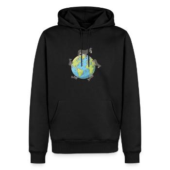 Terre beaucoup de don cool âne - Sweat à capuche Premium bio Homme - noir - Devant - Nico (187cm)