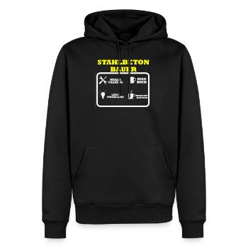 Stahlbetonbauer - Männer Premium Bio Hoodie - Schwarz - Vorne - Nico (187cm)