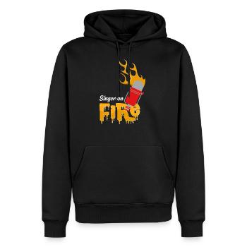 Singer - Men’s Premium Organic Hoodie - black - Front - Nico (187cm)