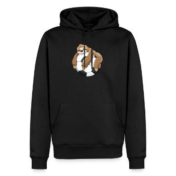 Paresseux ballon football joueur de football paresseux - Sweat à capuche Premium bio Homme - noir - Devant - Nico (187cm)