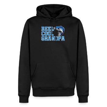 Reel Cool Grandpa - Männer Premium Bio Hoodie - Schwarz - Vorne - Nico (187cm)
