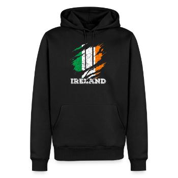 Irlande - Sweat à capuche Premium bio Homme - noir - Devant - Nico (187cm)