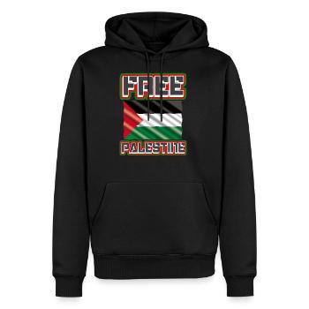 Palestine libre - drapeau palestinien, Palestine, Gaza - Sweat à capuche Premium bio Homme - noir - Devant - Nico (187cm)