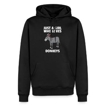 Esel Lustiger Süßer Tierliebe Hausesel Geschenk - Männer Premium Bio Hoodie - Schwarz - Vorne - Nico (187cm)