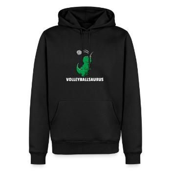 Dinosaurier Volleyball Spieler Dino Süßer Geschenk - Männer Premium Bio Hoodie - Schwarz - Vorne - Nico (187cm)
