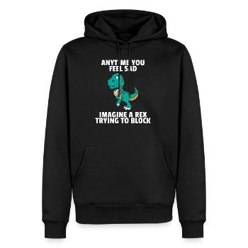 Dinosaurier Volleyball Spieler Dino Süßer Geschenk - Männer Premium Bio Hoodie - Schwarz - Vorne - Nico (187cm)