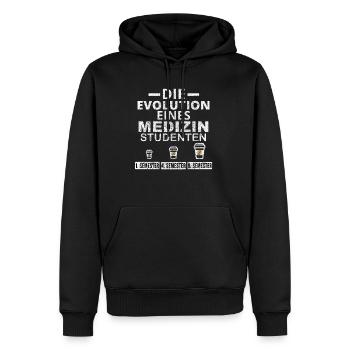 Medizin Student Kaffee Evolution Geschenk - Männer Premium Bio Hoodie - Schwarz - Vorne - Nico (187cm)