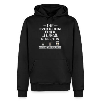 Jura Studentin Kaffee Evolution Geschenk - Männer Premium Bio Hoodie - Schwarz - Vorne - Nico (187cm)