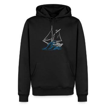 Segelboot Wind Schiff Segler Schifffahrt Geschenk - Männer Premium Bio Hoodie - Schwarz - Vorne - Nico (187cm)