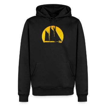 Retro Segelboot Windschiff Segler Schifffahrt - Männer Premium Bio Hoodie - Schwarz - Vorne - Nico (187cm)