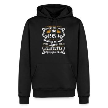 60ème anniversaire 1959 soixante 60 ans légende - Sweat à capuche Premium bio Homme - noir - Devant - Nico (187cm)