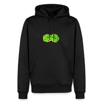 Cadeau d'icône verte dés - Sweat à capuche Premium bio Homme - noir - Devant - Nico (187cm)