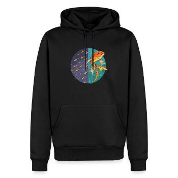 Goldfisch und Fisch - Männer Premium Bio Hoodie - Schwarz - Vorne - Nico (187cm)