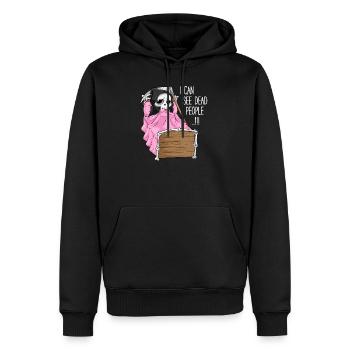 I can see dead people Gift Death Grim Reaper - Men’s Premium Organic Hoodie - black - Front - Nico (187cm)
