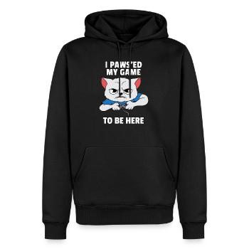Joueur Joueur Vidéo Chat Contrôleur Cadeau - Sweat à capuche Premium bio Homme - noir - Devant - Nico (187cm)