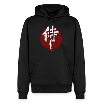 Japan Design Land Geschenkideen - Männer Premium Bio Hoodie - Schwarz - Vorne - Nico (187cm)