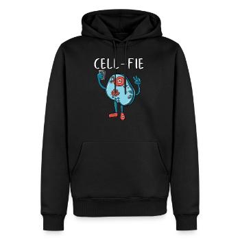 Cell-fie - Männer Premium Bio Hoodie - Schwarz - Vorne - Nico (187cm)