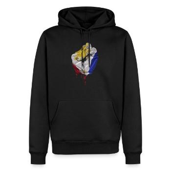 Cadeau de poing pays philippin - Sweat à capuche Premium bio Homme - noir - Devant - Nico (187cm)