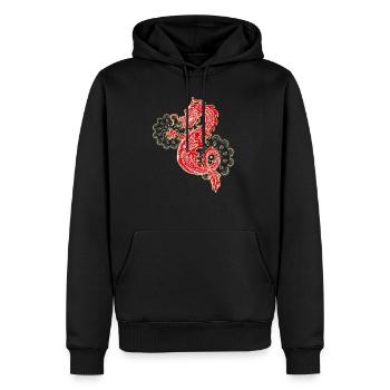 Dragon chinois avec cadeau mandala - Sweat à capuche Premium bio Homme - noir - Devant - Nico (187cm)