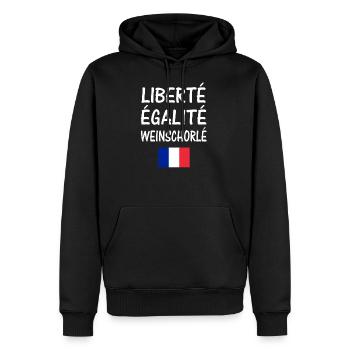 Liberte Egalite Weinschorle Frankreich - Männer Premium Bio Hoodie - Schwarz - Vorne - Nico (187cm)