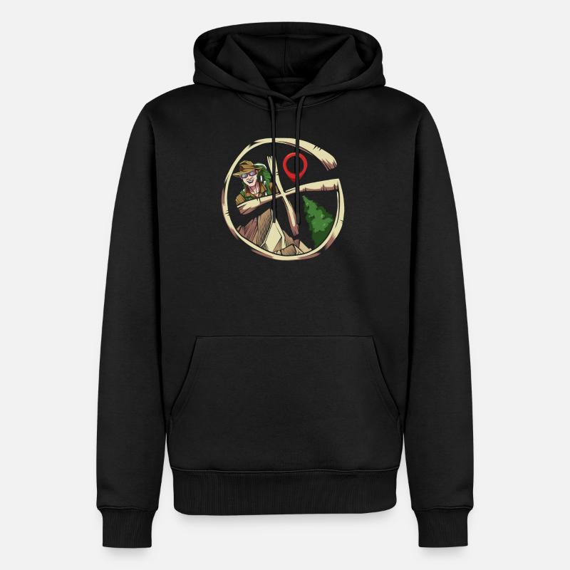 Geocaching - Männer Premium Bio Hoodie - Schwarz