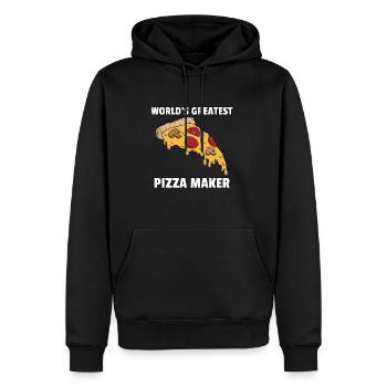 Pizza Pizzeri Pizzeria Italy Salami Cheese Gift - Sweat à capuche Premium bio Homme - noir - Devant - Nico (187cm)
