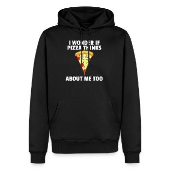 Pizza Pizzer Pizzeria Italien Salami Käse Geschenk - Männer Premium Bio Hoodie - Schwarz - Vorne - Nico (187cm)