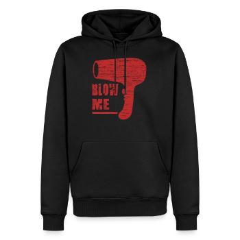 Cadeau de séchoir à cheveux coiffeur coiffeur vintage - Sweat à capuche Premium bio Homme - noir - Devant - Nico (187cm)