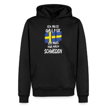 Schweden Urlaub Spruch Geschenkidee - Männer Premium Bio Hoodie - Schwarz - Vorne - Nico (187cm)